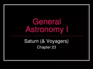 General Astronomy I