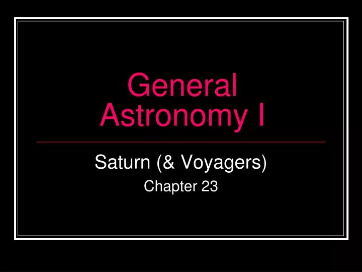 general astronomy i