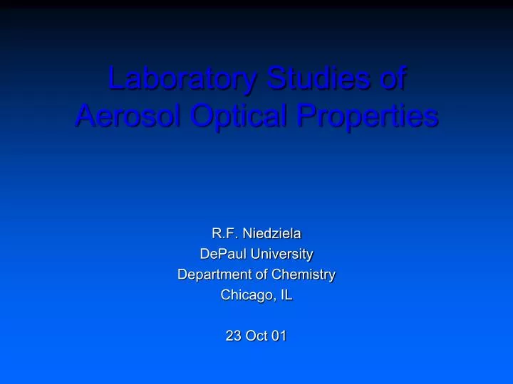 laboratory studies of aerosol optical properties