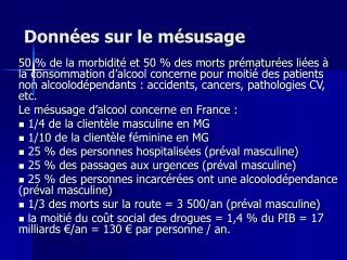 donn es sur le m susage