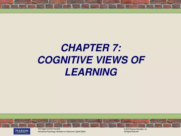 chapter 7 cognitive views of learning