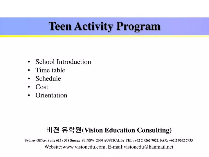 teen activity program