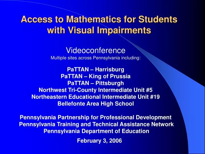 access to mathematics for students with visual impairments