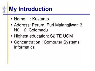 my introduction