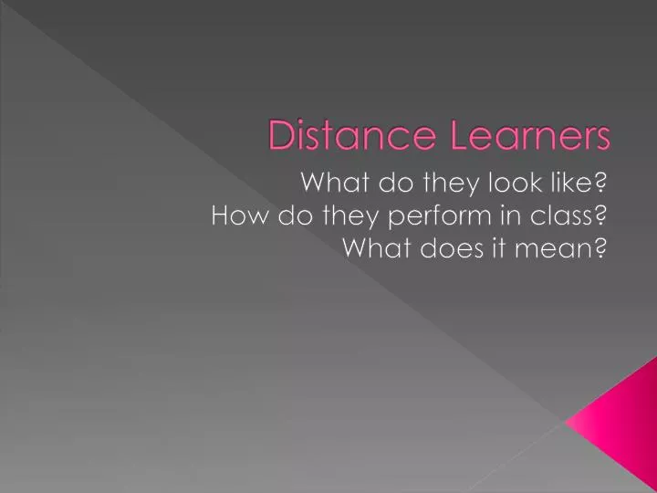 distance learners