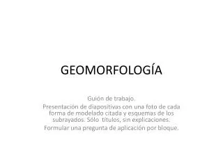geomorfolog a