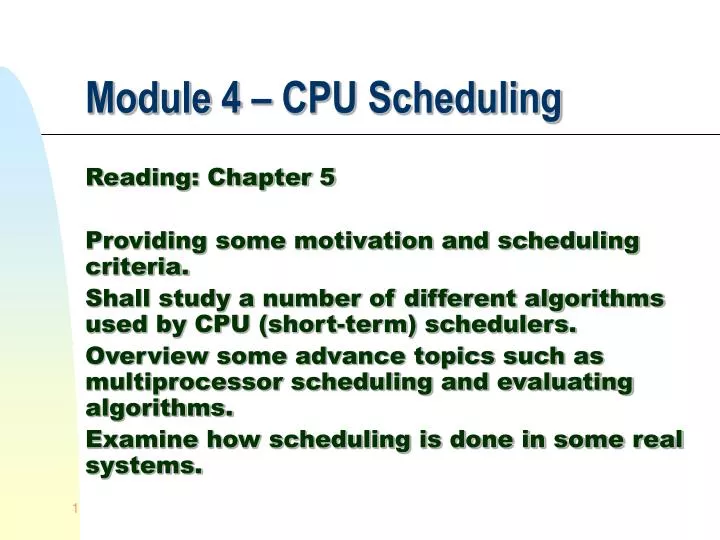 module 4 cpu scheduling