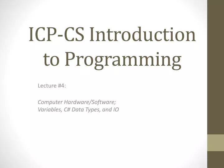 icp cs introduction to programming