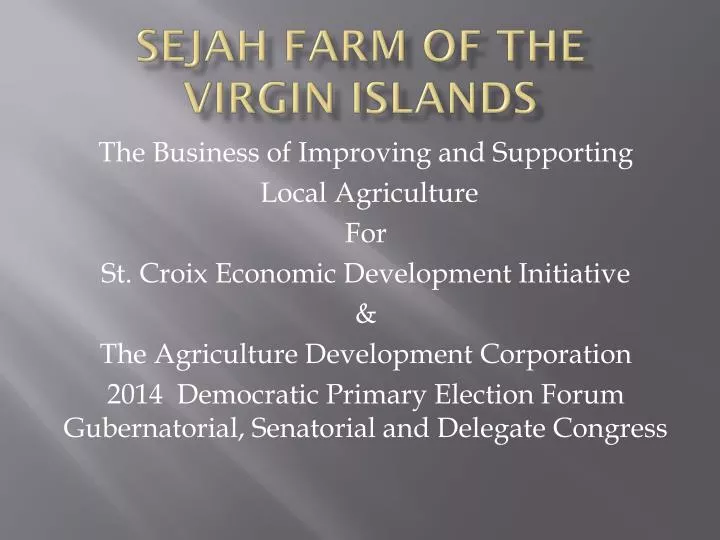 sejah farm of the virgin islands