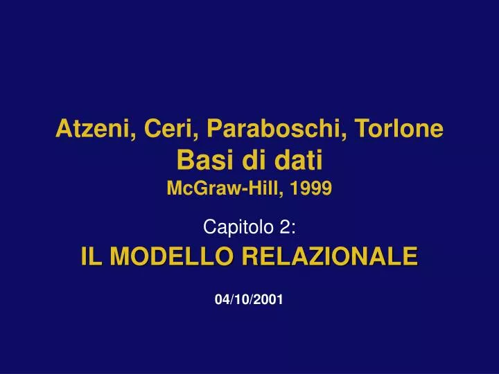 atzeni ceri paraboschi torlone basi di dati mcgraw hill 1999