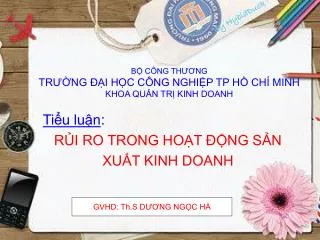 b c ng th ng tr ng i h c c ng nghi p tp h ch minh khoa qu n tr kinh doanh