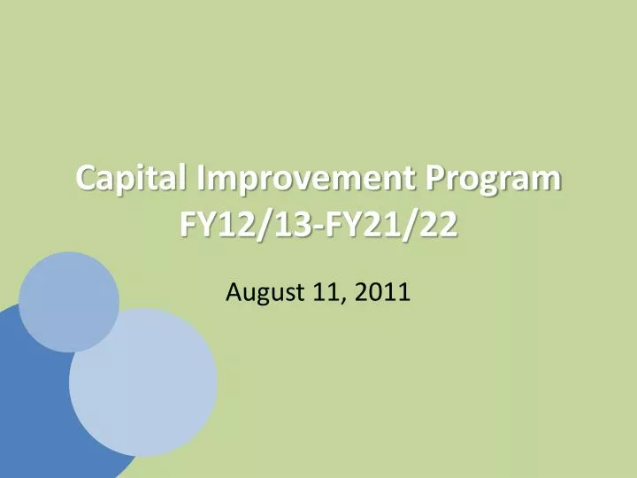 capital improvement program fy12 13 fy21 22