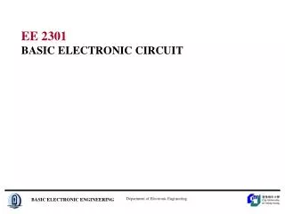 EE 2301 BASIC ELECTRONIC CIRCUIT
