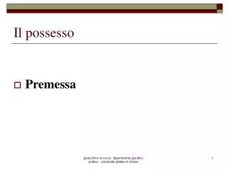 il possesso