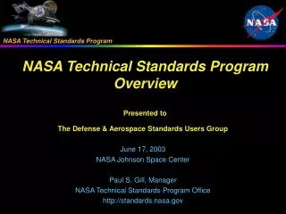 The Defense &amp; Aerospace Standards Users Group June 17, 2003 NASA Johnson Space Center