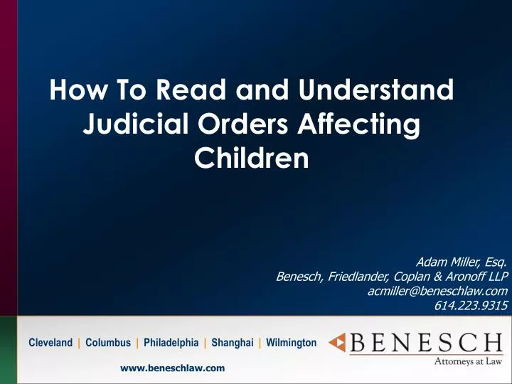 how to read and understand judicial orders affecting children