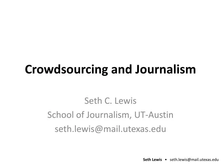 crowdsourcing and journalism