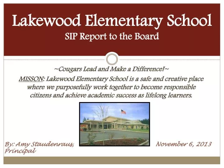 lakewood elementary school sip report to the board