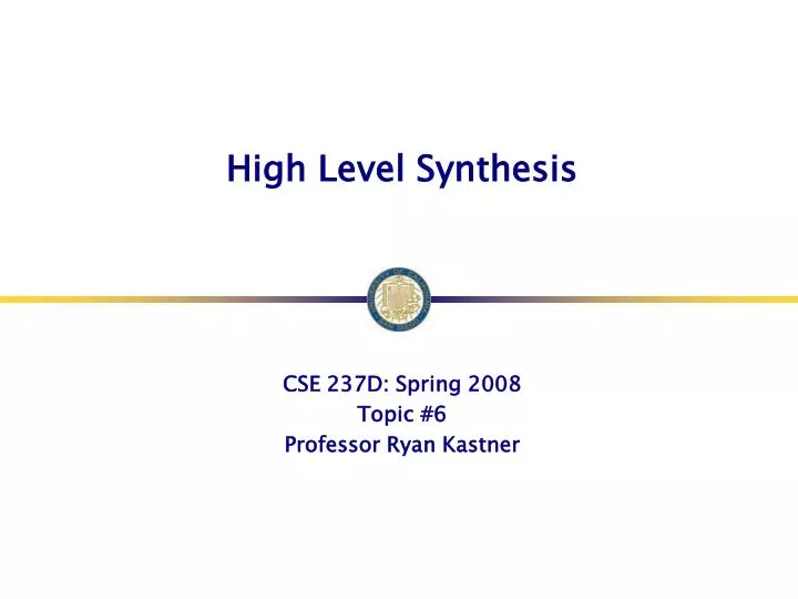 high level synthesis