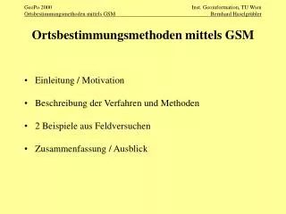 ortsbestimmungsmethoden mittels gsm