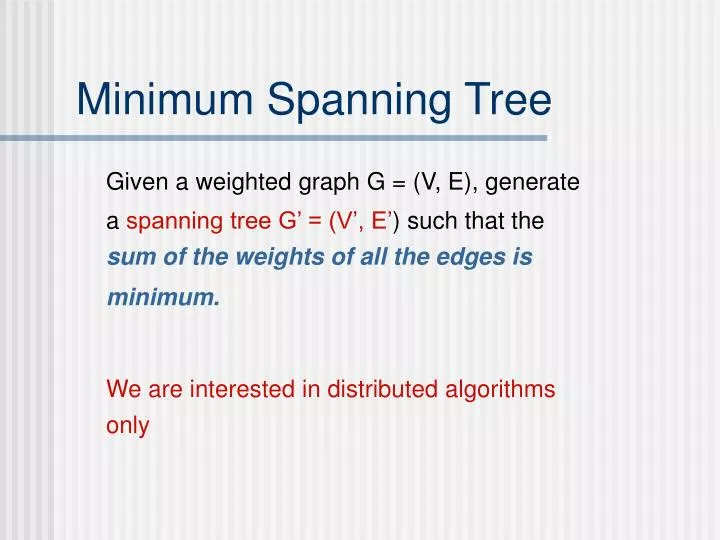 minimum spanning tree