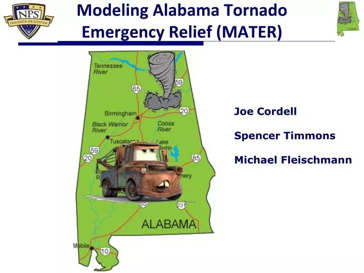 modeling alabama tornado emergency relief mater