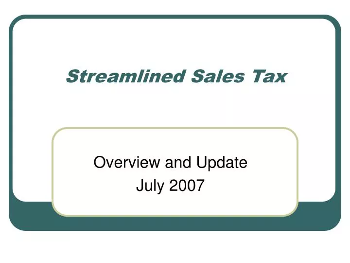 streamlined sales tax