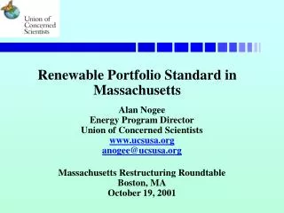 Renewable Portfolio Standard in Massachusetts