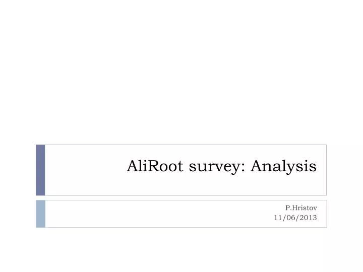 aliroot survey analysis