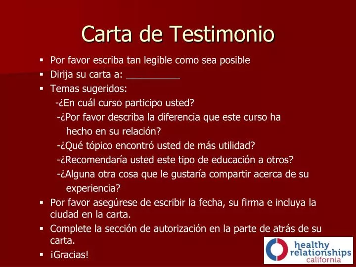 Ppt Carta De Testimonio Powerpoint Presentation Free Download Id6000959 0696