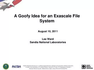 A Goofy Idea for an Exascale File System
