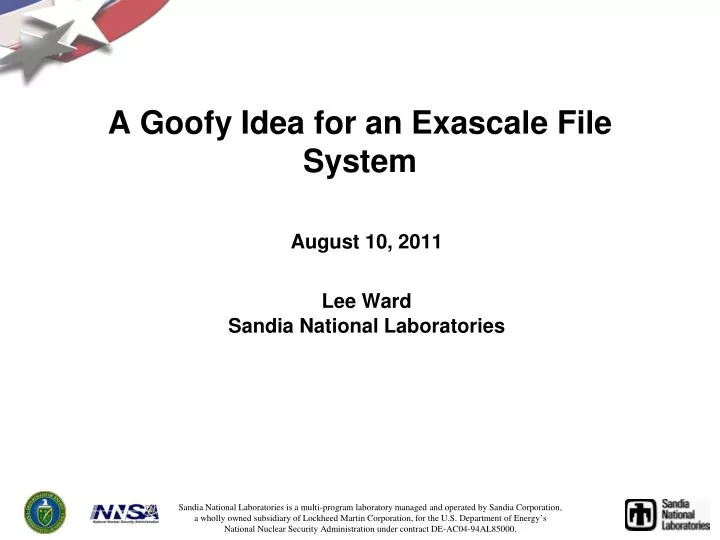 a goofy idea for an exascale file system