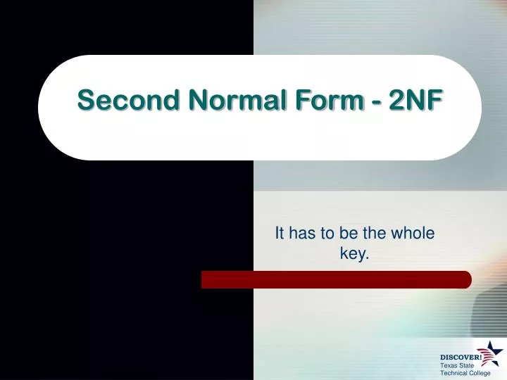 second normal form 2nf