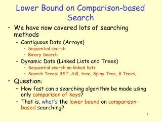 Lower Bound on Comparison-based Search