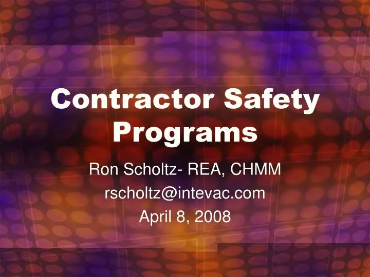 contractor safety programs
