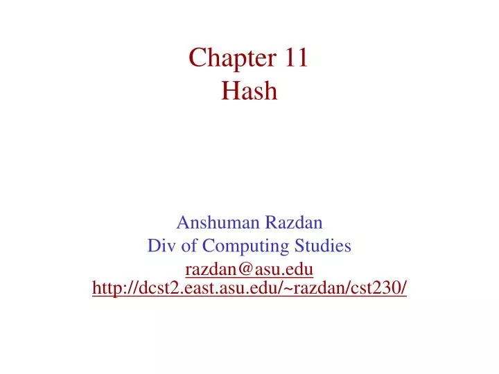 chapter 11 hash
