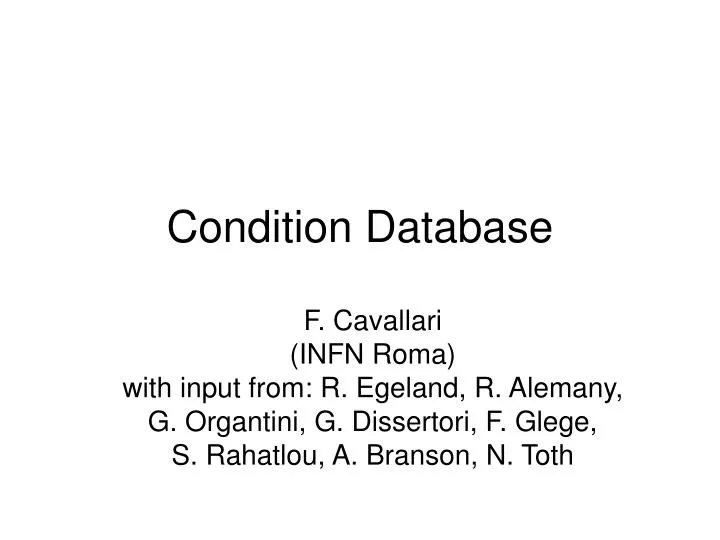 condition database