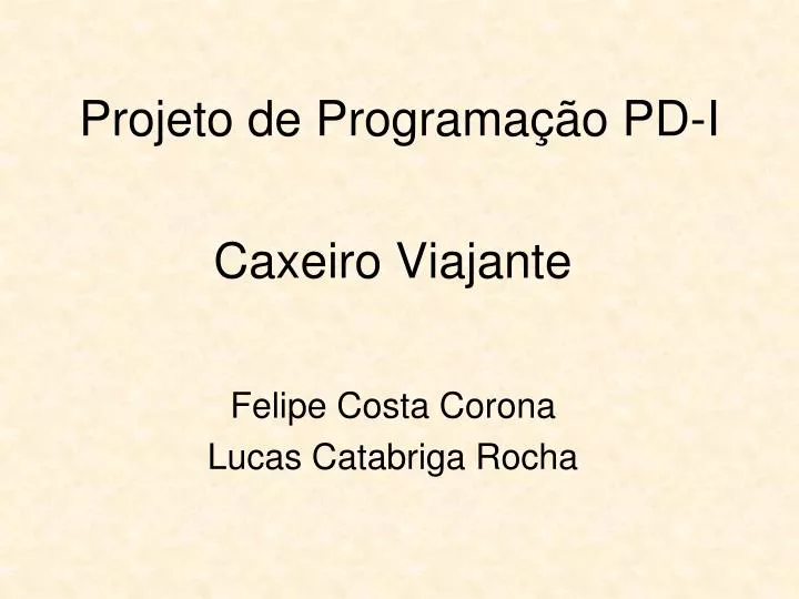 projeto de programa o pd i