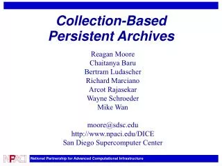 Collection-Based Persistent Archives