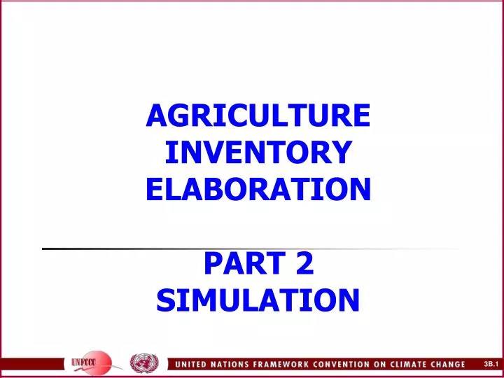 agriculture inventory elaboration part 2 simulation
