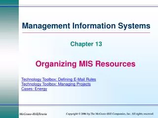 Organizing MIS Resources