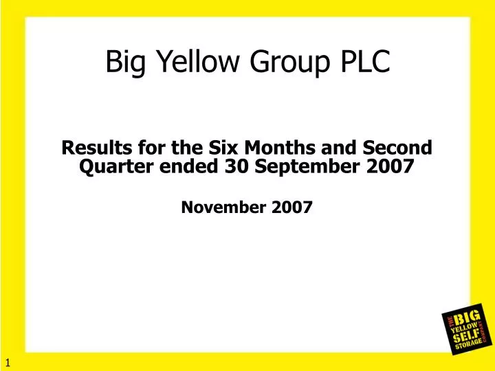 big yellow group plc