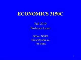 ECONOMICS 3150C