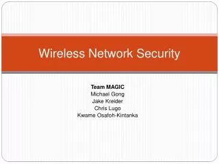 Wireless Network Security