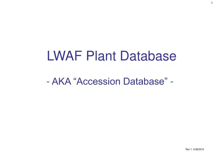 lwaf plant database