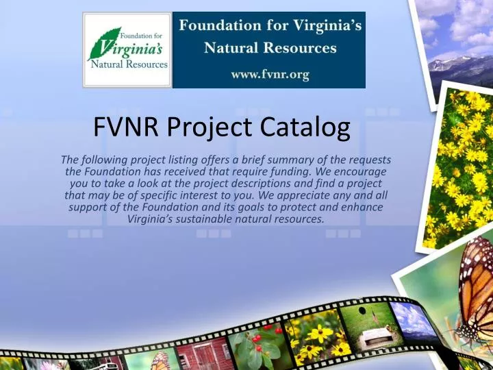 fvnr project catalog