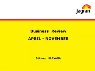 Business Review APRIL - NOVEMBER