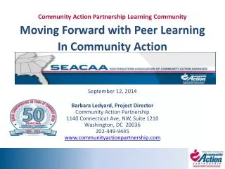 Community Action Partnership Learning Community Moving Forward with Peer Learning