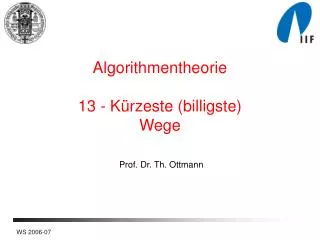 algorithmentheorie 13 k rzeste billigste wege