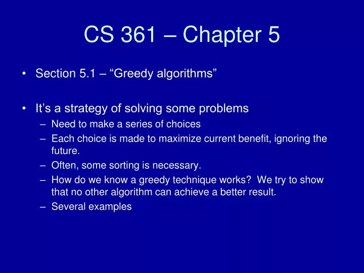 cs 361 chapter 5